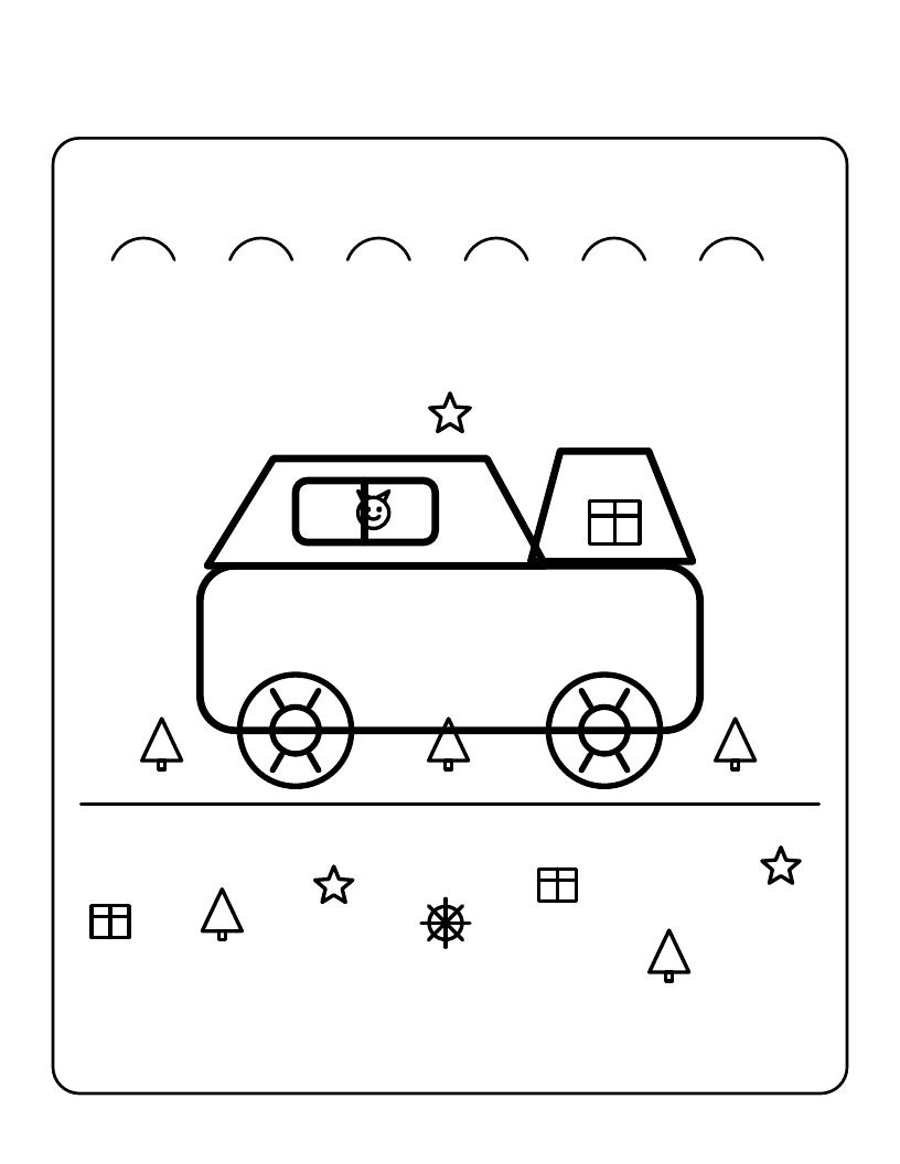 Free Christmas truck coloring page for preschoolers
